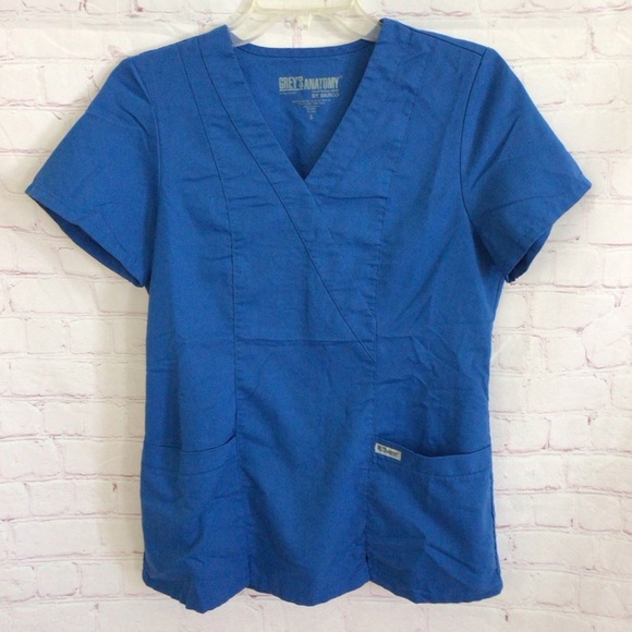 Grey’s Anatomy Professional Wear Blue Scrub Top - Size Small - Picture 1 of 5
